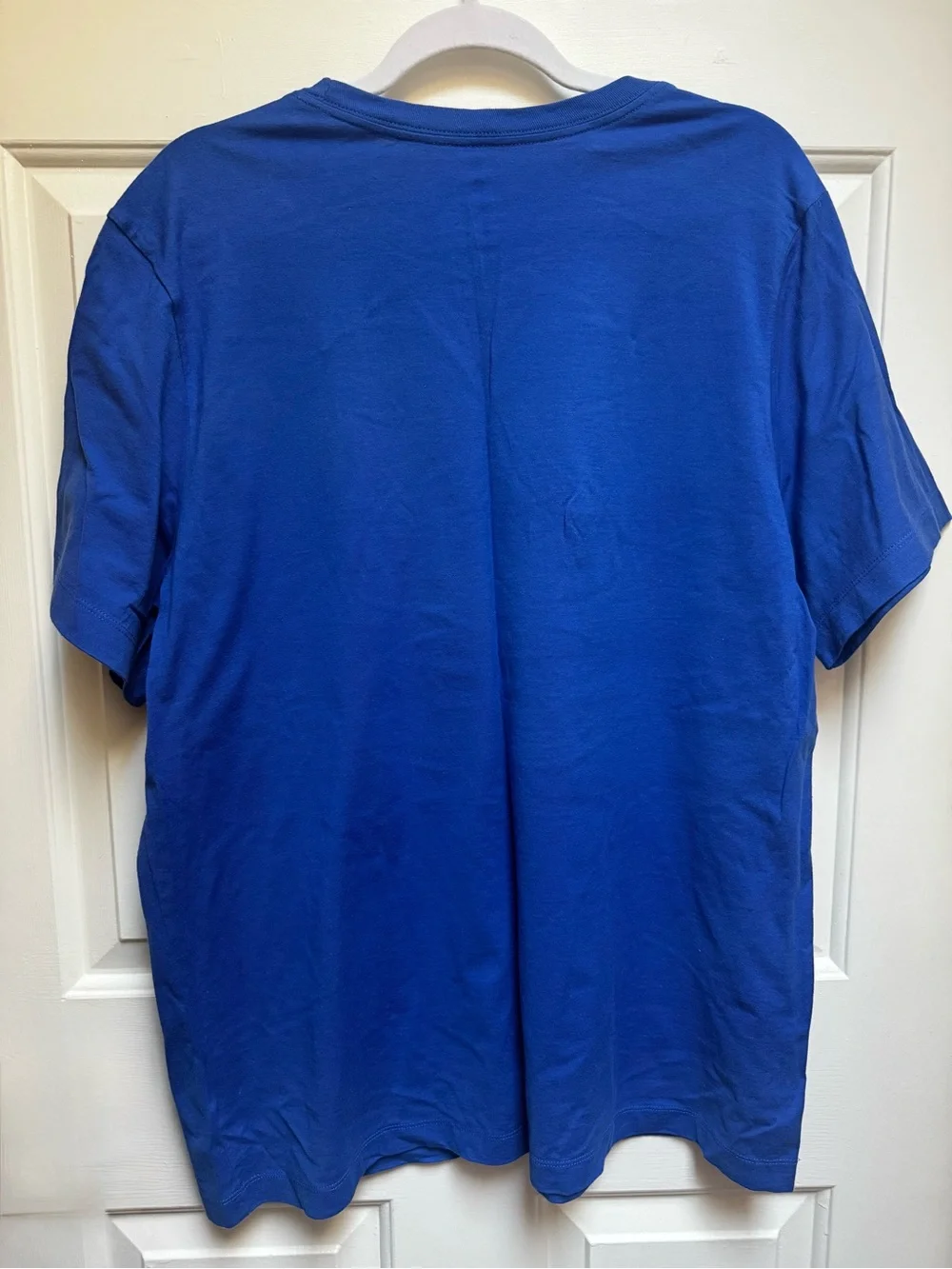 Nike NWT Swoosh Embroidered Black Logo on Royal Blue Tee Shirt Mens XL